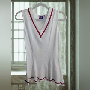 Tail Small  White Golf/ Tennis/ Pickleball Dress Vintage V Neck